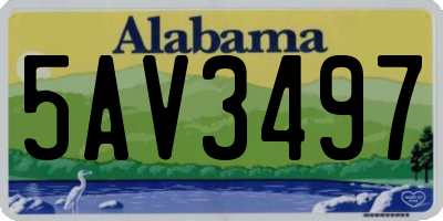 AL license plate 5AV3497