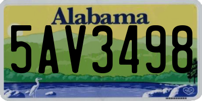 AL license plate 5AV3498