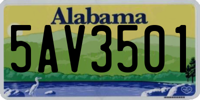 AL license plate 5AV3501