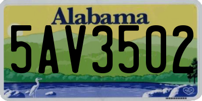 AL license plate 5AV3502