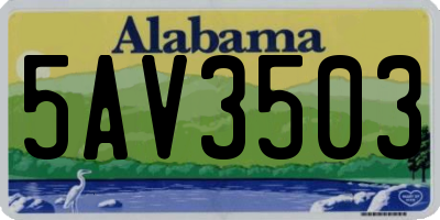 AL license plate 5AV3503