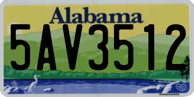 AL license plate 5AV3512