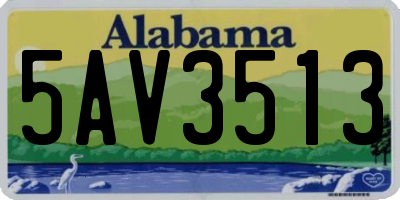 AL license plate 5AV3513