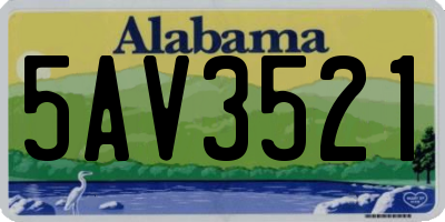 AL license plate 5AV3521
