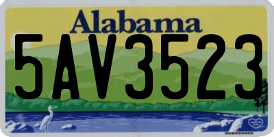 AL license plate 5AV3523