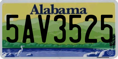 AL license plate 5AV3525