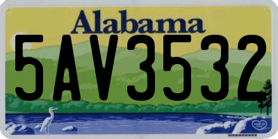 AL license plate 5AV3532