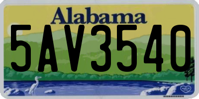 AL license plate 5AV3540