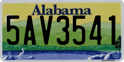 AL license plate 5AV3541