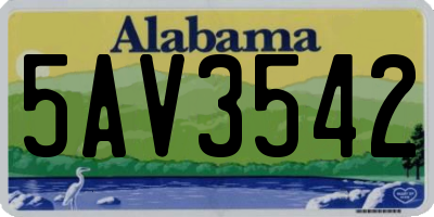 AL license plate 5AV3542