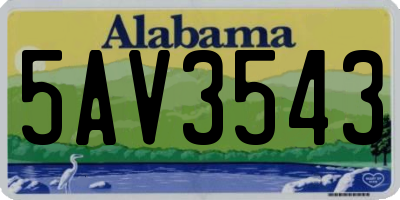 AL license plate 5AV3543