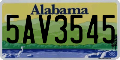 AL license plate 5AV3545