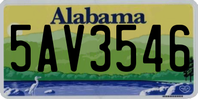AL license plate 5AV3546