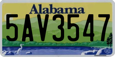 AL license plate 5AV3547