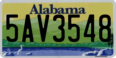 AL license plate 5AV3548