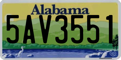 AL license plate 5AV3551