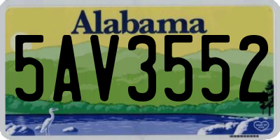 AL license plate 5AV3552