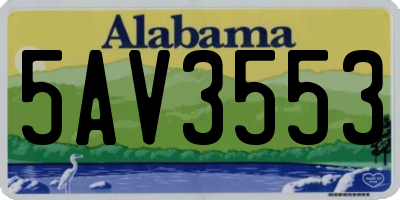 AL license plate 5AV3553