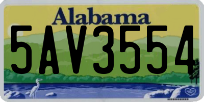 AL license plate 5AV3554
