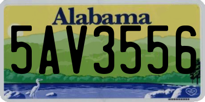 AL license plate 5AV3556