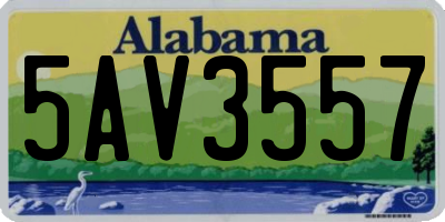 AL license plate 5AV3557