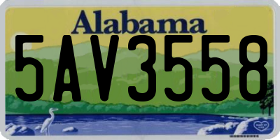 AL license plate 5AV3558