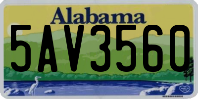 AL license plate 5AV3560