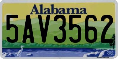 AL license plate 5AV3562
