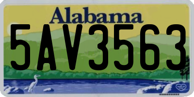 AL license plate 5AV3563