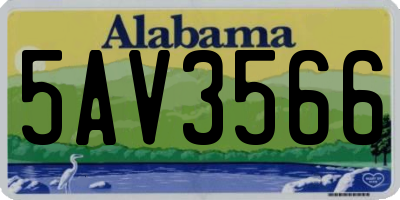 AL license plate 5AV3566
