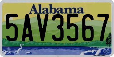 AL license plate 5AV3567