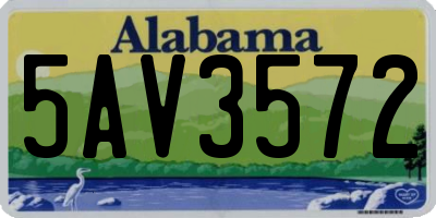 AL license plate 5AV3572
