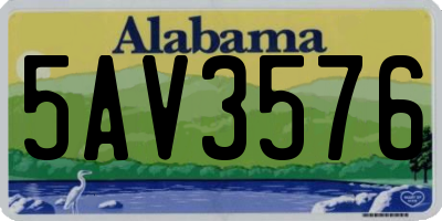 AL license plate 5AV3576