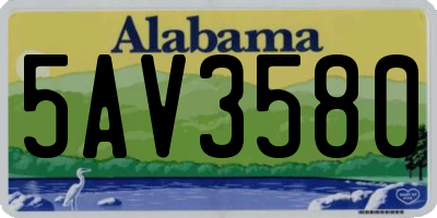 AL license plate 5AV3580