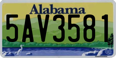 AL license plate 5AV3581