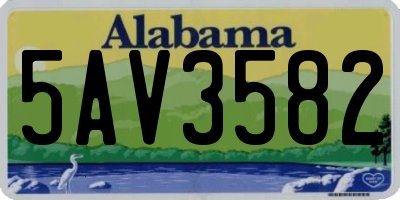 AL license plate 5AV3582