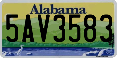 AL license plate 5AV3583