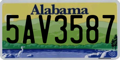 AL license plate 5AV3587