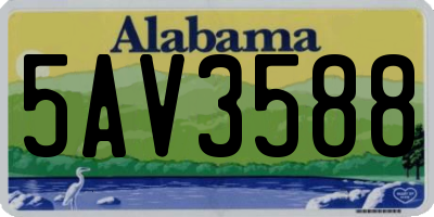 AL license plate 5AV3588