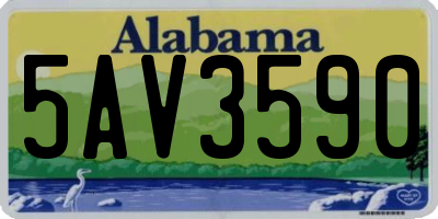 AL license plate 5AV3590