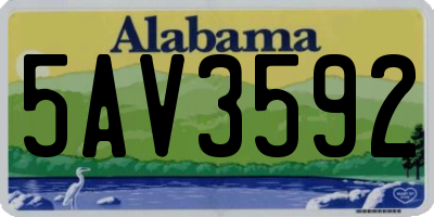 AL license plate 5AV3592