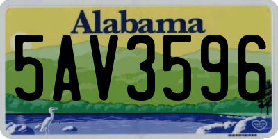 AL license plate 5AV3596