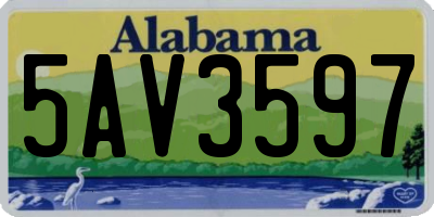 AL license plate 5AV3597