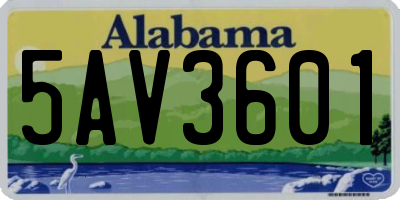 AL license plate 5AV3601