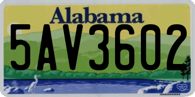 AL license plate 5AV3602