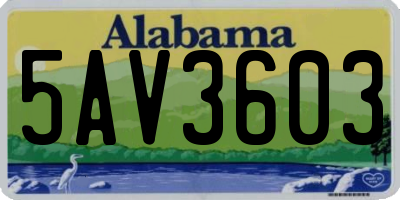 AL license plate 5AV3603