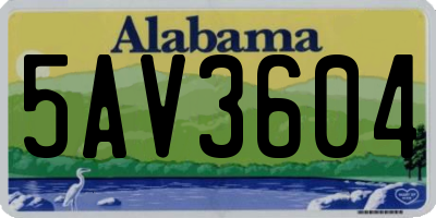 AL license plate 5AV3604