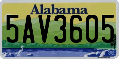 AL license plate 5AV3605