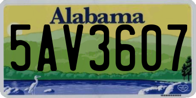 AL license plate 5AV3607