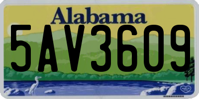 AL license plate 5AV3609